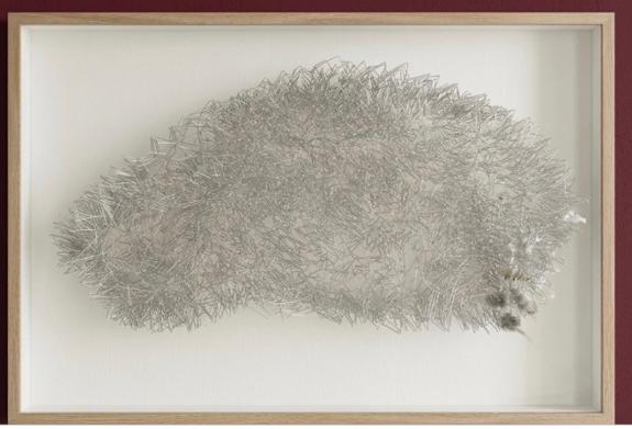 Untitled — silver wire, framed